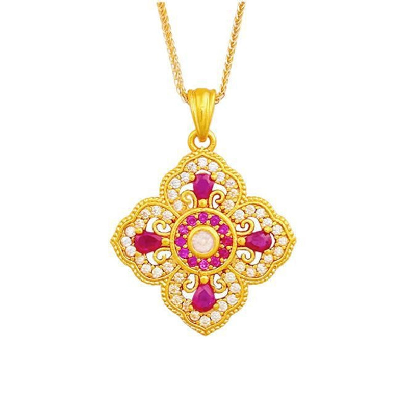 Vintage Luksusowy Naszyjnik z  – Red Clover Flower recenzja i cena