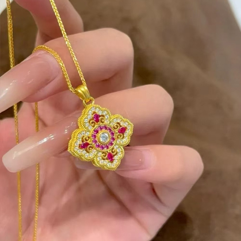 Vintage Luksusowy Naszyjnik z  – Red Clover Flower recenzja i cena